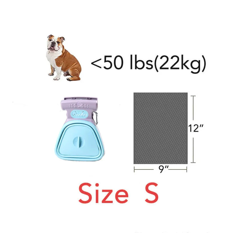 Dog Pet Travel Foldable Pooper Scooper with 1 Roll Decomposable Bags - Clean Pick-Up Excreta Cleaner