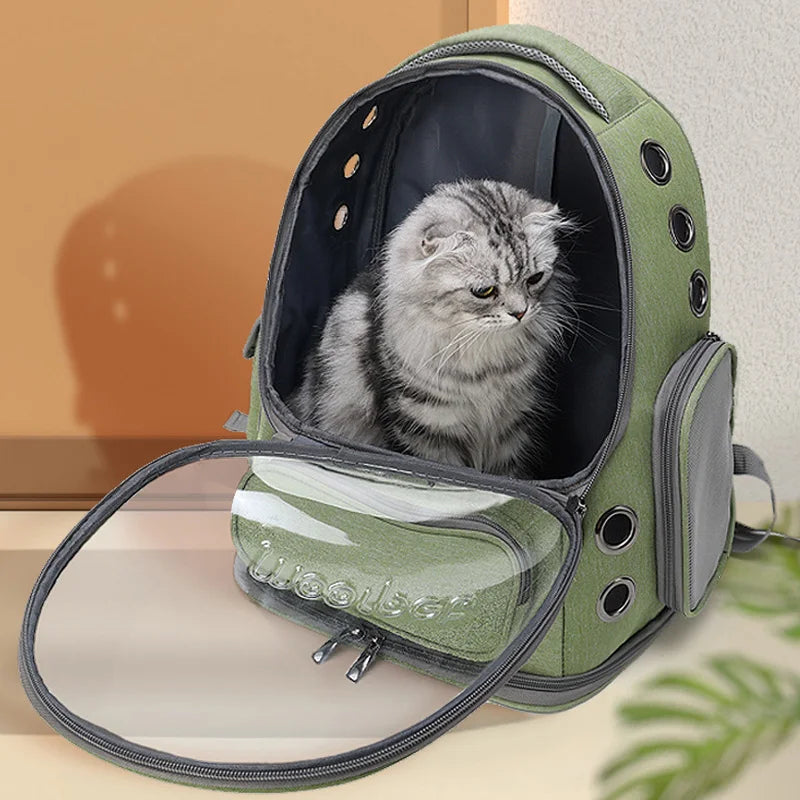 Transparent Pet Cat Carrier Backpack for Cats & Small Dogs – Breathable, Lightweight, Travel-Friendly Design