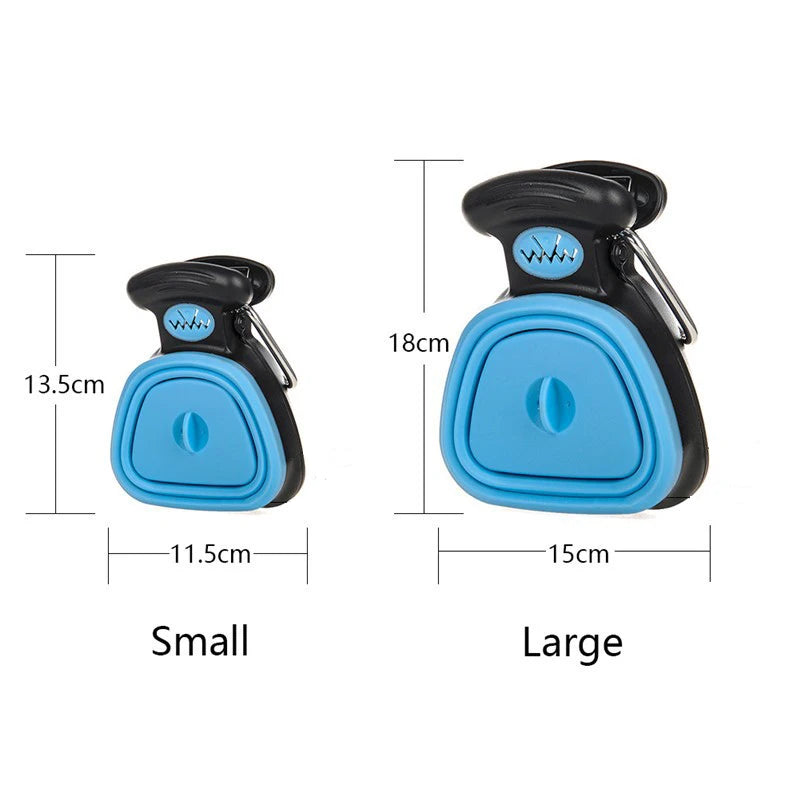 Dog Pet Travel Foldable Pooper Scooper with 1 Roll Decomposable Bags - Clean Pick-Up Excreta Cleaner