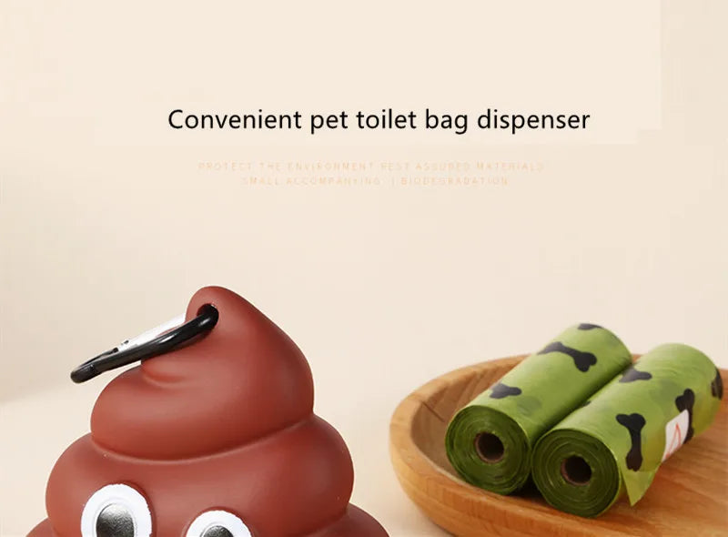 Portable Dog Poop Bag Dispenser - Unique Shaped Trash Sack Holder for Pet Waste Cleaning