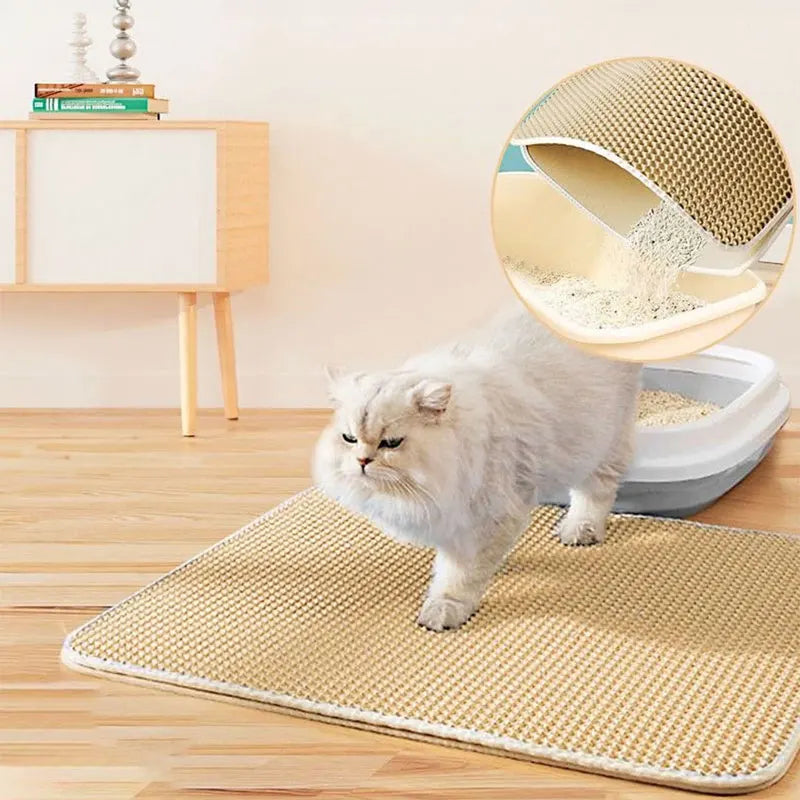 Waterproof Cat Litter Mat - Double Layer Honeycomb Litter Trapping Mat