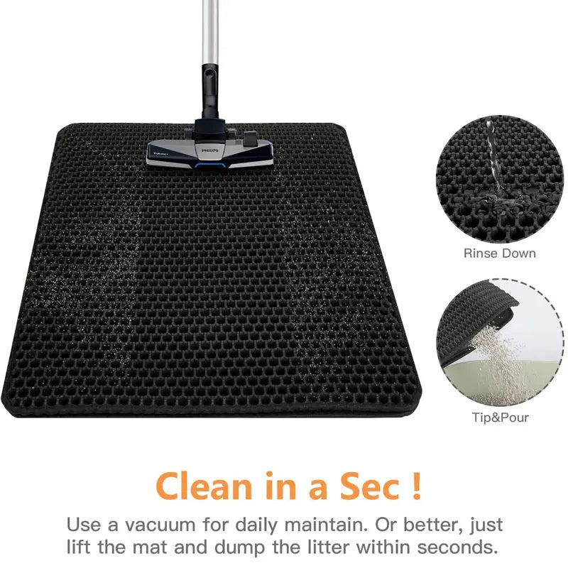 Waterproof Cat Litter Mat - Double Layer Honeycomb Litter Trapping Mat