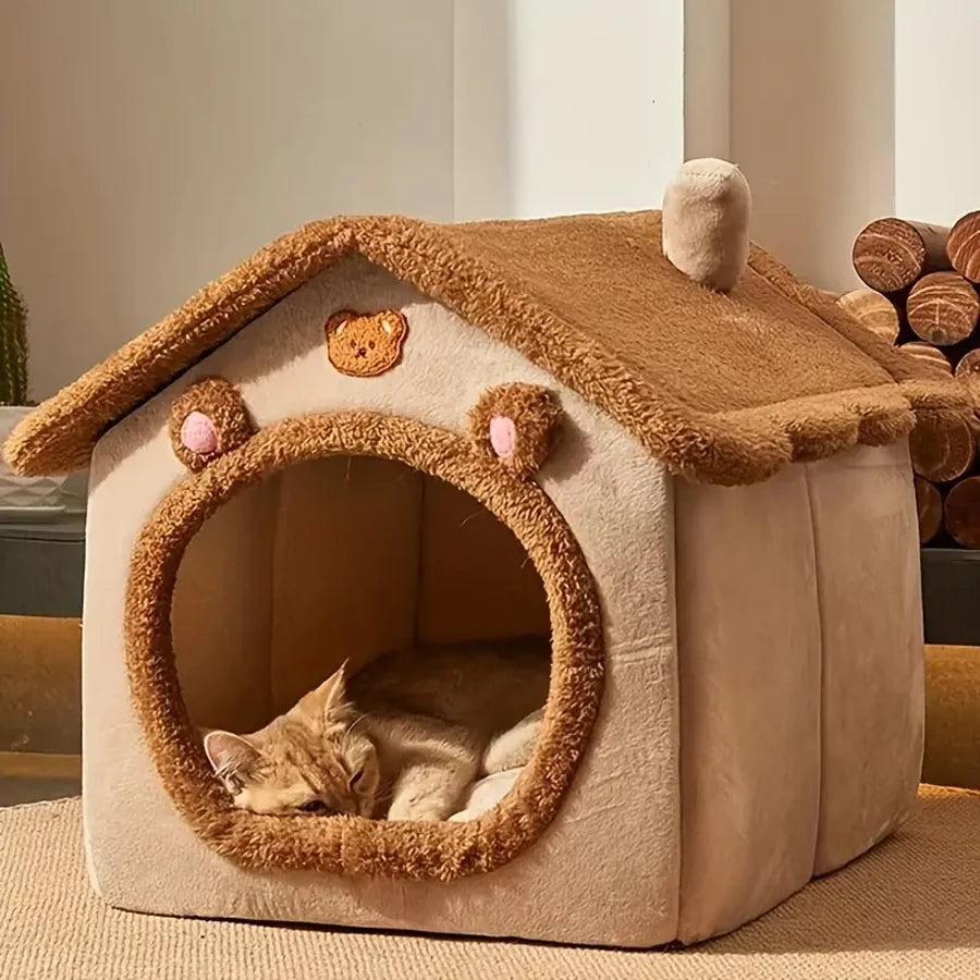 Foldable Pet House – Removable, Washable Bed for Cats, Puppies, and Small Dogs