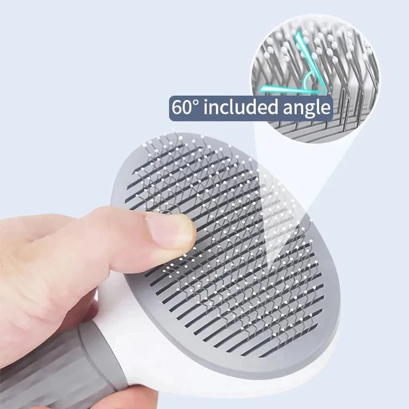 Pet Cat Hair Brush Dog Comb Grooming and Care Stainless Steel Comb for Long Hair Pets - Cleaning & Grooming Accessory