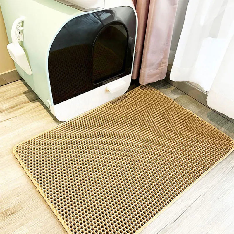 Waterproof Cat Litter Mat - Double Layer Honeycomb Litter Trapping Mat