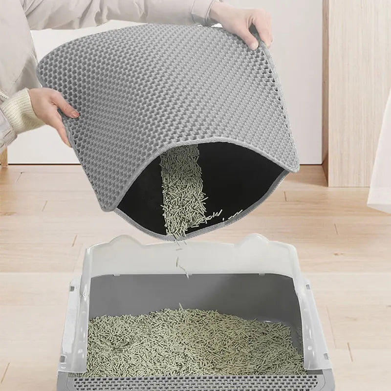 Waterproof Cat Litter Mat - Double Layer Honeycomb Litter Trapping Mat