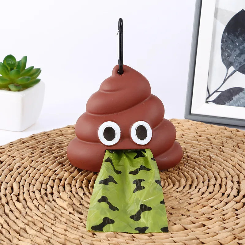 Portable Dog Poop Bag Dispenser - Unique Shaped Trash Sack Holder for Pet Waste Cleaning