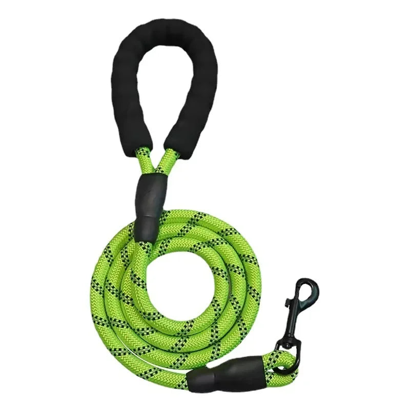 Reflective Nylon Dog Leash for All Breeds – Heavy Duty, Comfortable & Safe for Small to Large Dogs