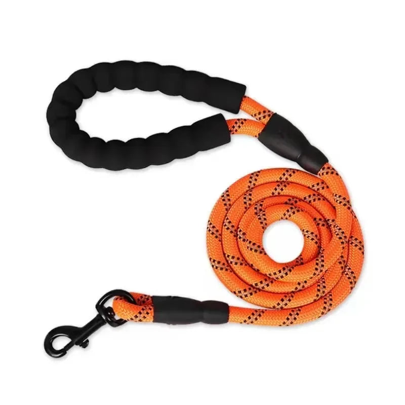 Reflective Nylon Dog Leash for All Breeds – Heavy Duty, Comfortable & Safe for Small to Large Dogs