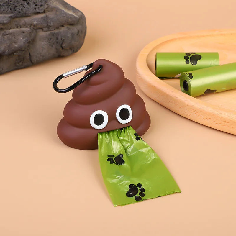 Portable Dog Poop Bag Dispenser - Unique Shaped Trash Sack Holder for Pet Waste Cleaning