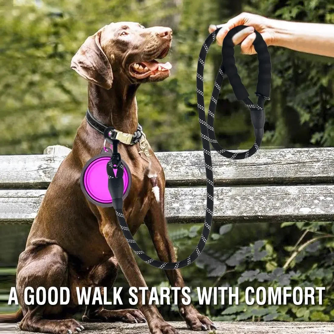 Reflective Nylon Dog Leash for All Breeds – Heavy Duty, Comfortable & Safe for Small to Large Dogs