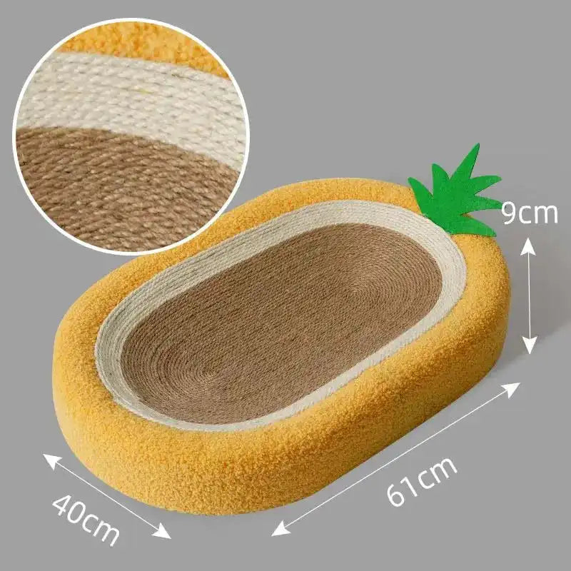 Pineapple-shaped cat scratcher bed made from eco-friendly materials